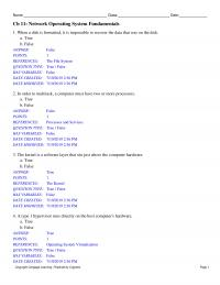 Networking Chapter 11 When a disk is
formatted, it is impossible to recover the data that was on the disk