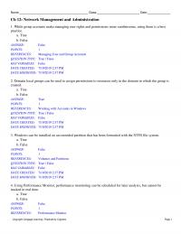 Networking Chapter 12 While group accounts
make managing user rights and permissions more cumbersome