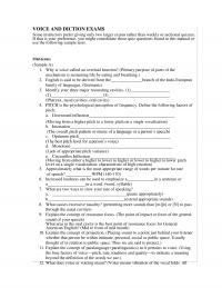 Speech Voice And Diction Exams Voice And Diction Exams Some Instructors Prefer Giving Only Two Larger Exams