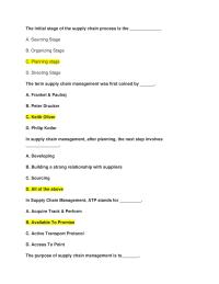 Study Guide Supply Chain