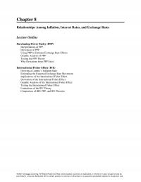 International Business Chapter 8 Relationships Among Inflation Interest Rates And Exchange Rates Lecture Outline Purchasing