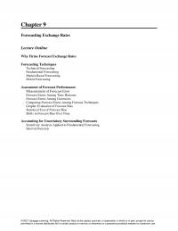 International Business Chapter 9 Forecasting Exchange Rates Lecture Outline Why Firms Forecast Exchange Rates Forecasting