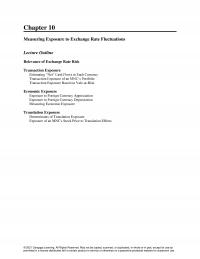 International Business Chapter 10 Measuring Exposure Exchange Rate Fluctuations Lecture Outline Relevance Exchange Rate Risk