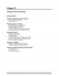International Business Chapter 11 Managing Transaction Exposure Lecture Outline Policies For Hedging Transaction Exposure Hedging