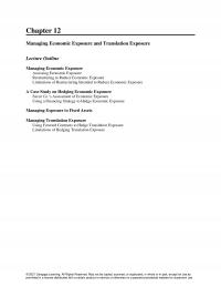 International Business Chapter 12 Managing Economic Exposure And Translation Exposure Lecture Outline Managing Economic Exposure