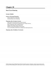 International Business Chapter 20 Shortterm Financing Lecture Outline Sources Foreign Financing Internal Shortterm Financing External