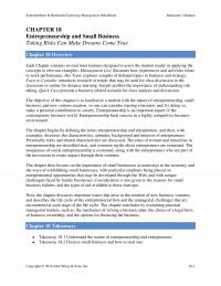 Management Chapter 18 The objective of this chapter is to familiarize a student with the nature of entrepreneurship
