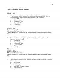 Sales Chapter 4 Quiz Difficulty Easy Response See Page Ref Internal Databases Learning Objective Understand How