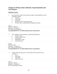 Sales Chapter 9 Learning Objective Learn About Experimental Validity Refers The Intervention Between The Beginning