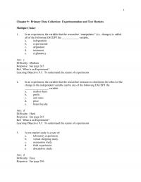 Sales Chapter 9 Quiz Maturation Testing Effects Selection Bias History Regression The Mean Ans Difficulty Medium