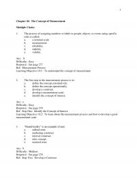 Sales Chapter 10 Quiz Rankorder Ordinal Nominal Ans Difficulty Medium Response See Page Ref Nominal Scale