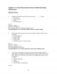 Sales Chapter 11 Ans Difficulty Easy Response See Page Ref Attitude Measurement Scales Learning Objective