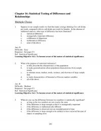 Sales Chapter 16 Ans Difficulty Hard Response See Page Ref Commonly Used Statistical Hypothesis Tests