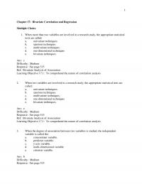 Sales Chapter 17 Quiz Estimation Procedure Learning Objective Understand Bivariate Regression Analysis The Regression Equation The