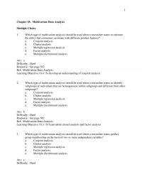 Sales Chapter 18 Quiz Simple Linear Regression Multiple Regression Analysis Multiple Discriminant Analysis Dummy Variable Analysis