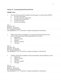 Sales Chapter 19 Quiz Medium Response See Page Ref Organizing The Report Learning Objective Learn How