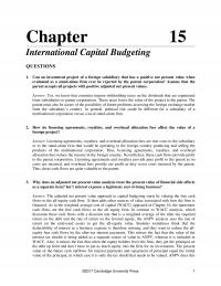 International Business Chapter 15 Terminal Value Year Terminal Value Year The Growth Rate Should Reflect The