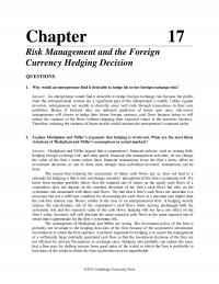 International Business Chapter 17 Answer The Firm Has Debt Its Capital Structure Know That The Managers
