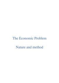 The Economic Problem Nature And Method