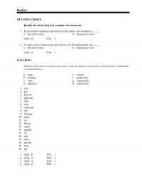 Communications Post Test Ans Pts Ans Pts Ans Pts Identify The Underlined Word Helping Verb