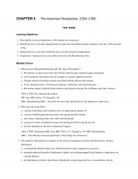 History Chapter 5 The American Revolution Test Bank Learning Objectives Describe The Roots And
