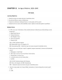 History Chapter 12 Age Reform Test Bank Learning Objectives Identify The Major Movements And