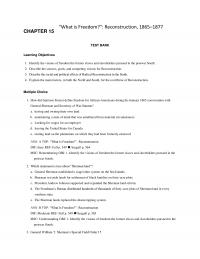 History Chapter 15 What Freedom Reconstruction Test Bank Learning Objectives Identify The Visions Freedom