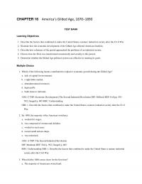 History Chapter 16 Americas Gilded Age Test Bank Learning Objectives Describe The Factors That