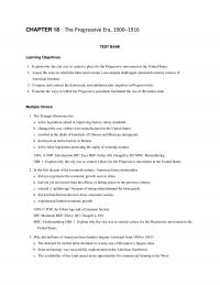 History Chapter 18 The Progressive Era Test Bank Learning Objectives Explain Why The City