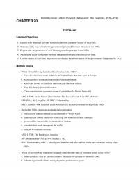 History Chapter 20 From Business Culture Great Depression The Twenties Test Bank Learning Objectives