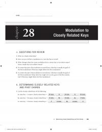 Performing Arts Chapter 28 Modulation Closely Related Keysa What Closely Related Key How Can You