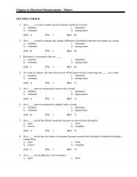 Chapter 6 Pts Ref Must Connected Parallel With Circuit Ammeter Ohmmeter Voltmeter Digital Meter