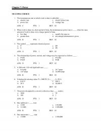 Chapter 7 Pts Ref Watt Volt Light Bulb Uses Amp Amps Amps Amps Ans