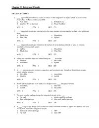 Chapter 25 Ans Pts Ref The Most Popular Package Design For Integrated Circuits The