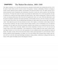 History Chapter 9 The Market Revolution This Concentrates Two The Three Historical Processes