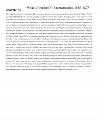 History Chapter 15 What Freedom Reconstruction This Concentrates The History Reconstruction Opening With