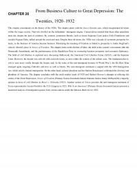 History Chapter 20 From Business Culture Great Depression The Twenties This Concentrates The