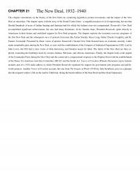 History Chapter 21 The New Deal This Concentrates The History The New Deal