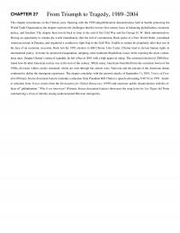 History Chapter 27 From Triumph Tragedy This Concentrates The Clinton Years Opening With