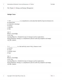 Management Chapter 7 a comprehensive action plan that identifies long-term direction for an organization