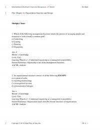 Management Chapter 8 Aacsb Reflective Thinking Community Bank Inc Currently Operates With Functional Structure Lack