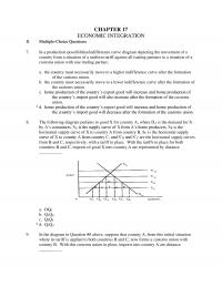 International Business Chapter 17 Question Above Suppose That Country From This Initial Situation Where Its Tariff