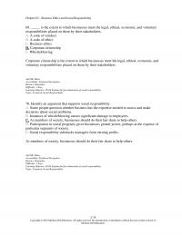 Management Chapter 2 Identify an argument that supports social responsibility.