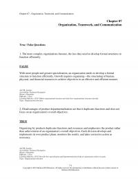 Management Chapter 7 The more complex organizations become, the less they need to develop formal&nbsp;