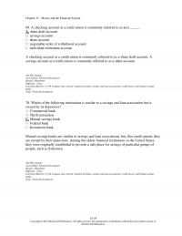 Management Chapter 15 A checking account at a credit union is commonly referred to as a