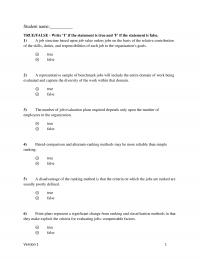 Human Resources Chapter 5 Which The Following Job Evaluation Method That Can Group Wide Range Work