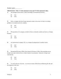 International Business Module 1 What Example External Force That Represents Financial Factors Affecting Business Consumer Opinion