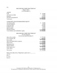 Investments & Securities Chapter 3 Taxes Net Income Refer The Tables Above The Firms Debt Total Assets