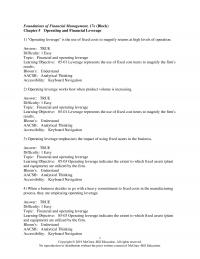 Investments & Securities Chapter 5 The Degree Operating Leverage Number Indicating The Relationship Between The