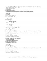 Investments & Securities Chapter 5 Topic Breakeven Analysis Learning Objective Breakeven Analysis Allows The Firm Determine The